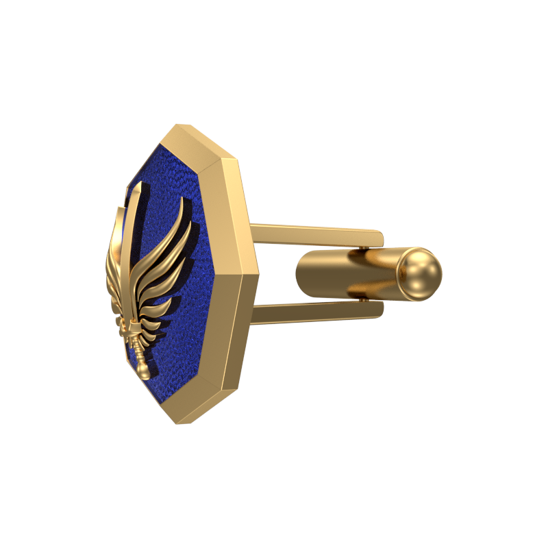Viking Sword, Edgy Cufflink Set with 18kt Gold & Black Ruthenium Plating on Brass.