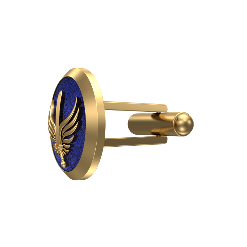 Viking Sword, Edgy Cufflink Set with 18kt Gold & Black Ruthenium Plating on Brass.