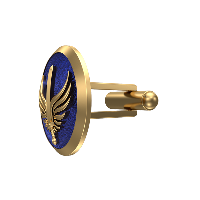 Viking Sword, Edgy Cufflink Set with 18kt Gold & Black Ruthenium Plating on Brass.
