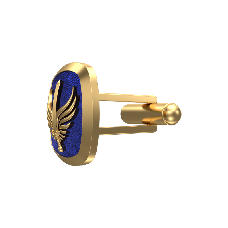Viking Sword, Edgy Cufflink Set with 18kt Gold & Black Ruthenium Plating on Brass.