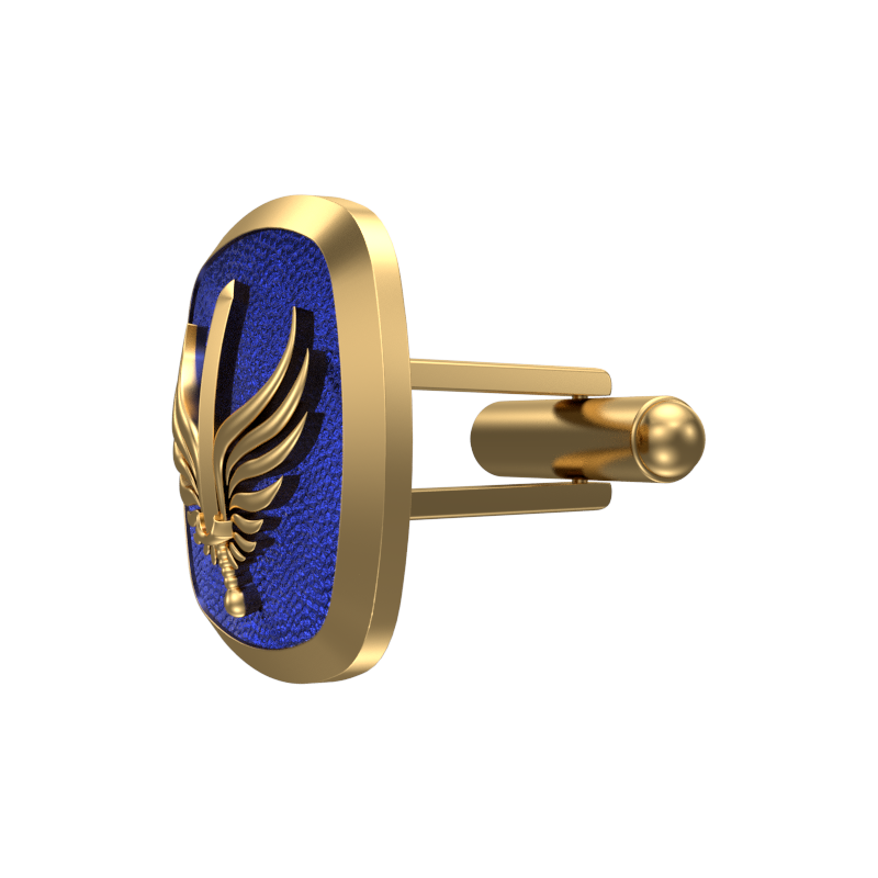 Viking Sword, Edgy Cufflink Set with 18kt Gold & Black Ruthenium Plating on Brass.