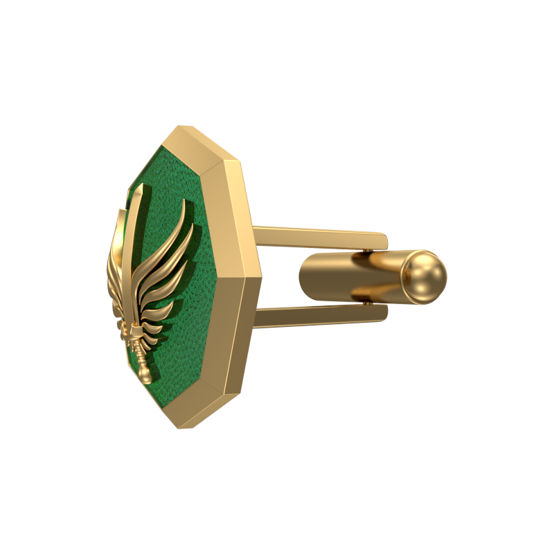 Viking Sword, Edgy Cufflink Set with 18kt Gold & Black Ruthenium Plating on Brass.