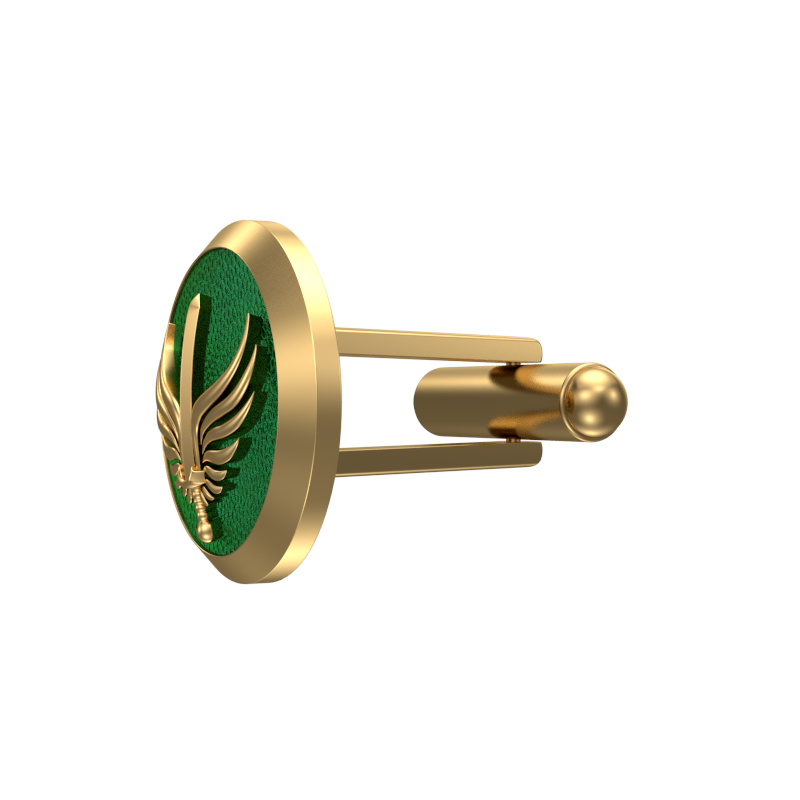 Viking Sword, Edgy Cufflink Set with 18kt Gold & Black Ruthenium Plating on Brass.