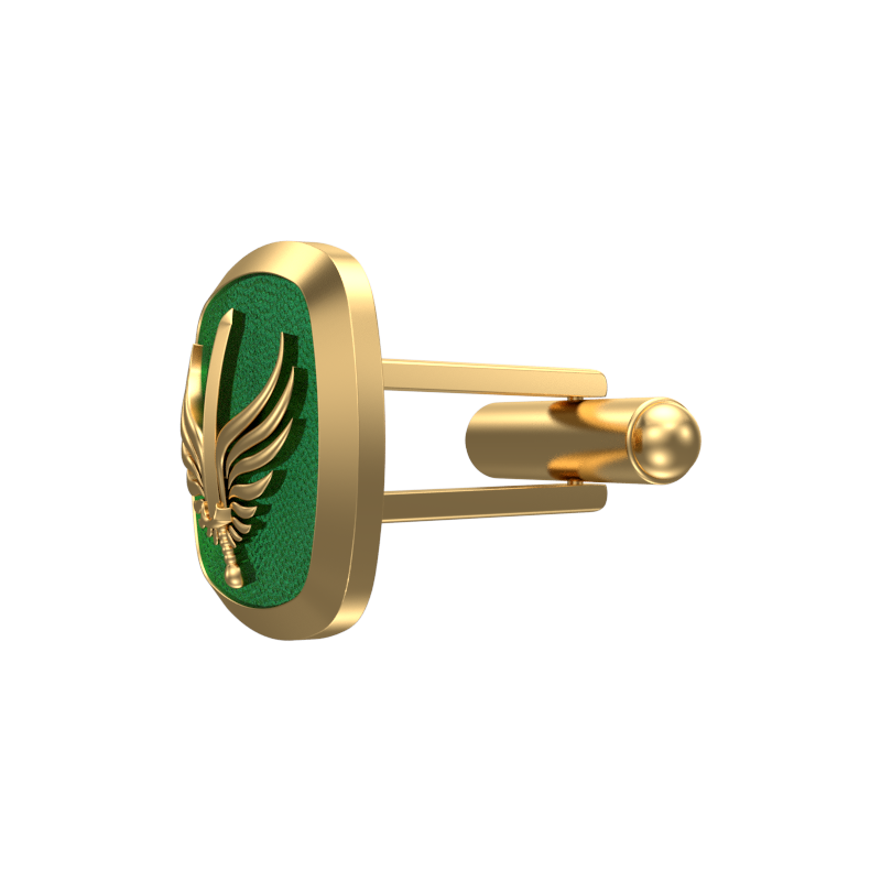 Viking Sword, Edgy Cufflink Set with 18kt Gold & Black Ruthenium Plating on Brass.