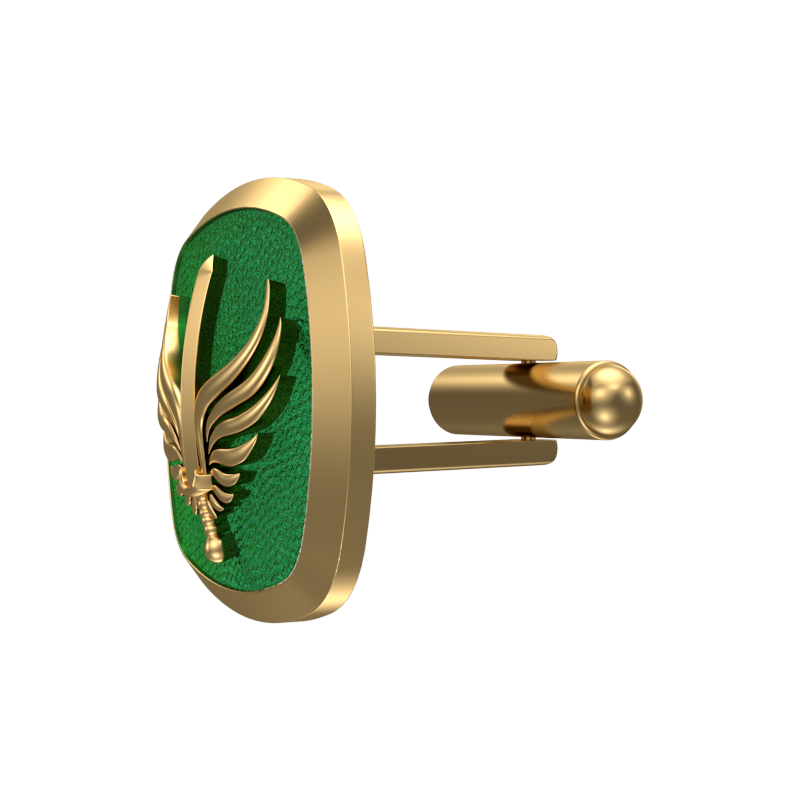 Viking Sword, Edgy Cufflink Set with 18kt Gold & Black Ruthenium Plating on Brass.