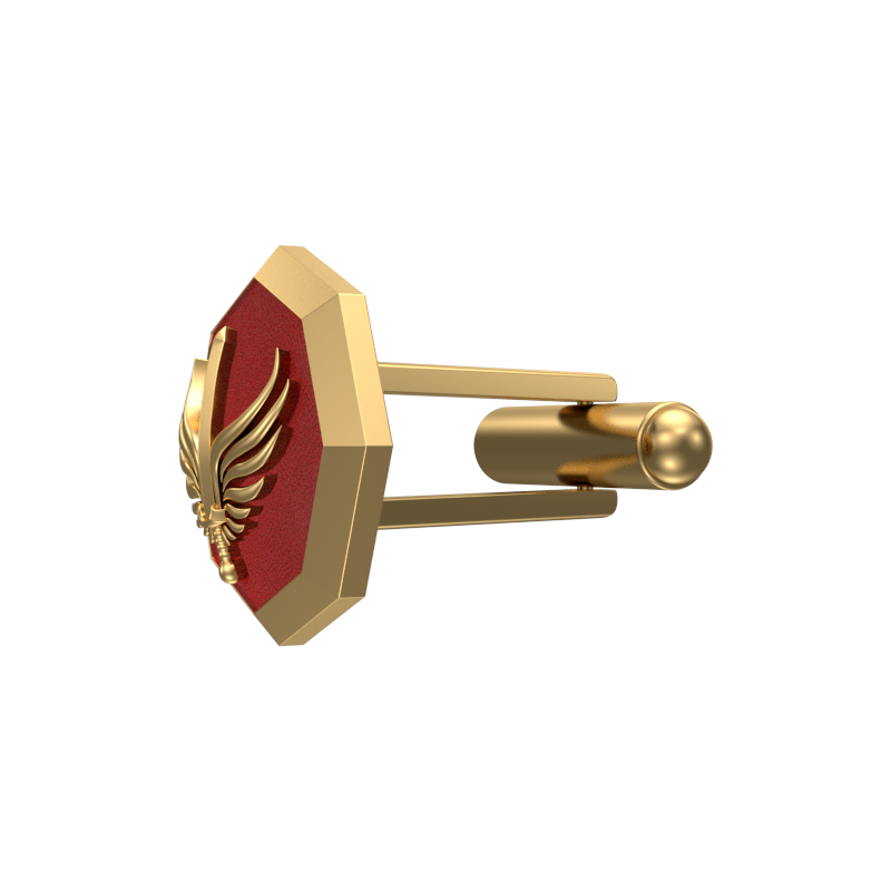 Viking Sword, Edgy Cufflink Set with 18kt Gold & Black Ruthenium Plating on Brass.