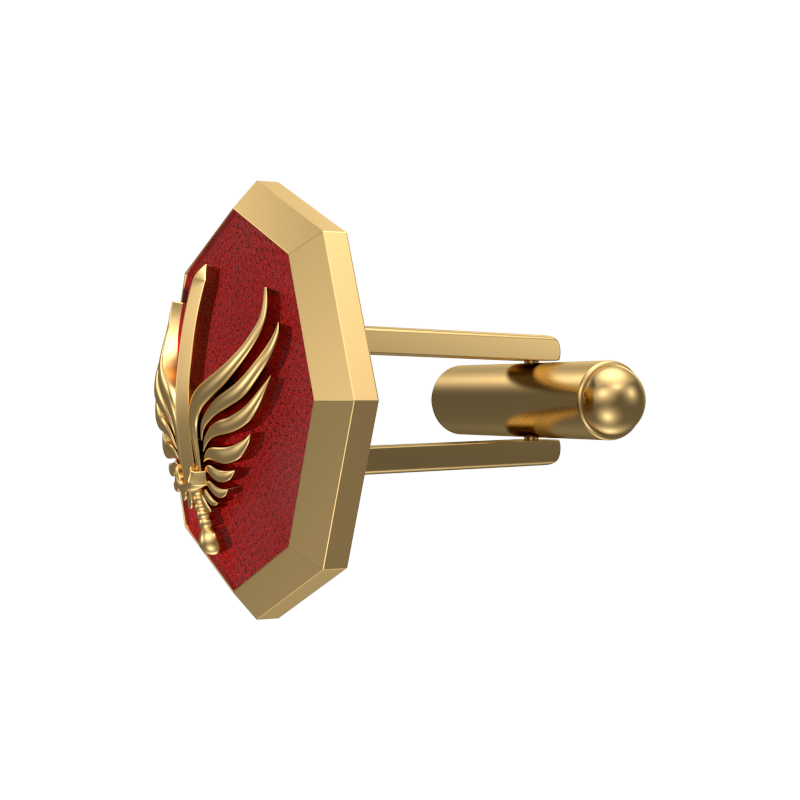 Viking Sword, Edgy Cufflink Set with 18kt Gold & Black Ruthenium Plating on Brass.