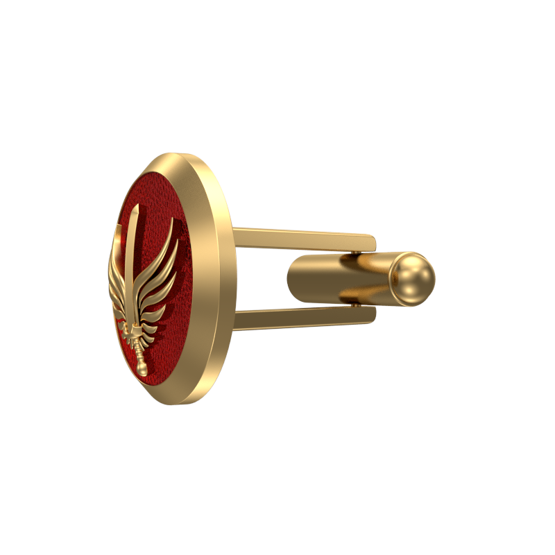 Viking Sword, Edgy Cufflink Set with 18kt Gold & Black Ruthenium Plating on Brass.