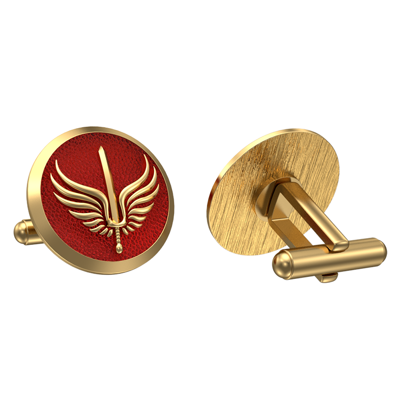 Viking Sword, Edgy Cufflink Set with 18kt Gold & Black Ruthenium Plating on Brass.