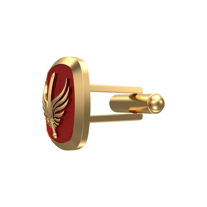 Viking Sword, Edgy Cufflink Set with 18kt Gold & Black Ruthenium Plating on Brass.