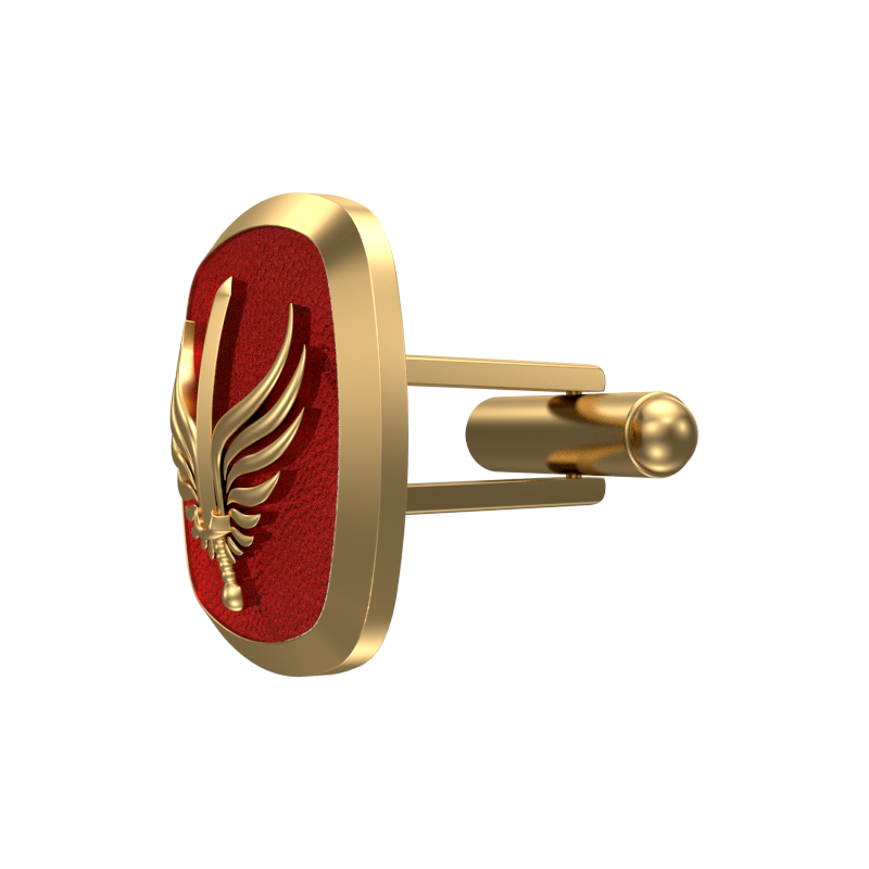 Viking Sword, Edgy Cufflink Set with 18kt Gold & Black Ruthenium Plating on Brass.