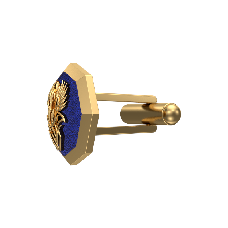 Warrior, Edgy Cufflink Set with 18kt Gold & Black Ruthenium Plating on Brass.