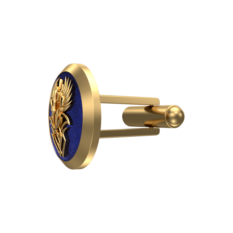 Warrior, Edgy Cufflink Set with 18kt Gold & Black Ruthenium Plating on Brass.