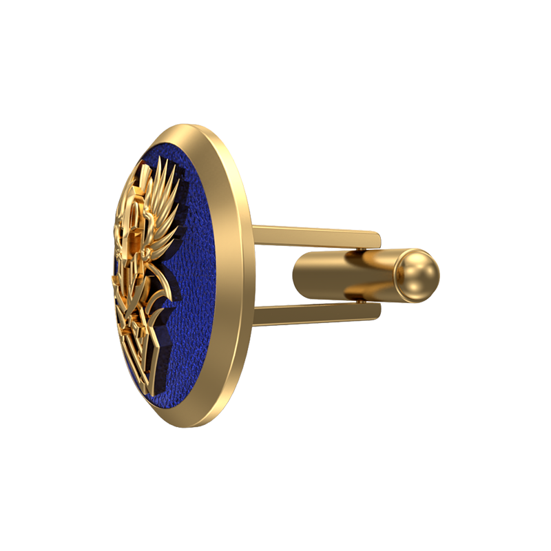 Warrior, Edgy Cufflink Set with 18kt Gold & Black Ruthenium Plating on Brass.