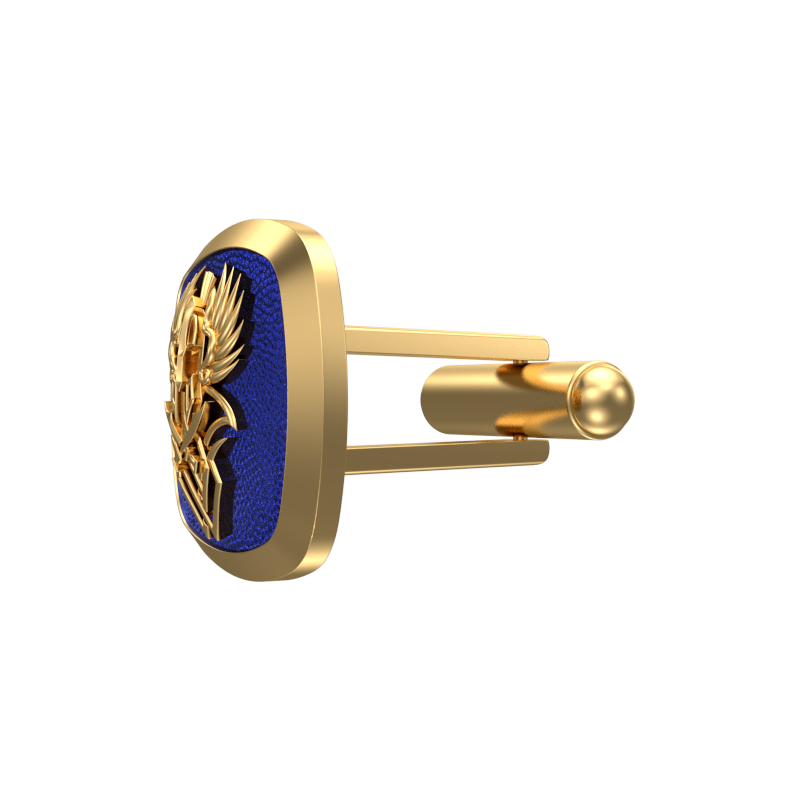 Warrior, Edgy Cufflink Set with 18kt Gold & Black Ruthenium Plating on Brass.
