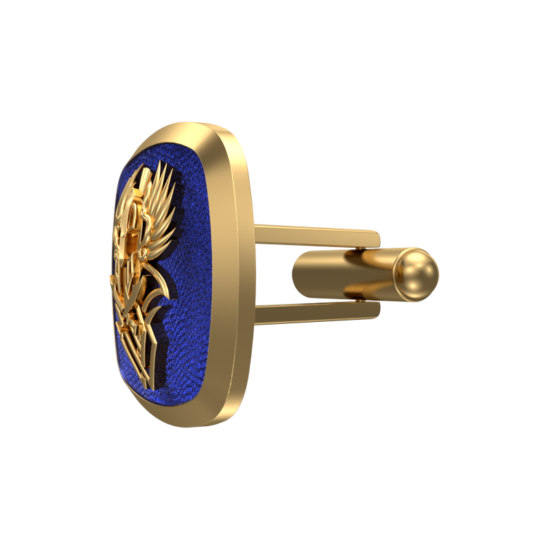 Warrior, Edgy Cufflink Set with 18kt Gold & Black Ruthenium Plating on Brass.