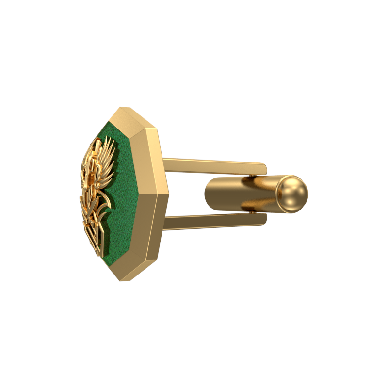Warrior, Edgy Cufflink Set with 18kt Gold & Black Ruthenium Plating on Brass.