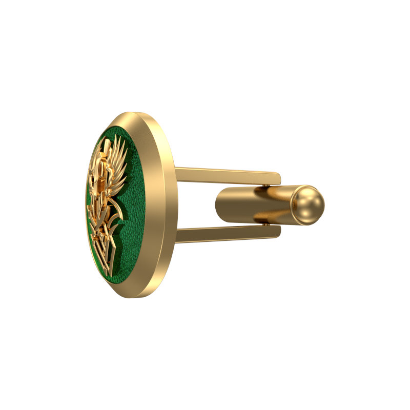 Warrior, Edgy Cufflink Set with 18kt Gold & Black Ruthenium Plating on Brass.