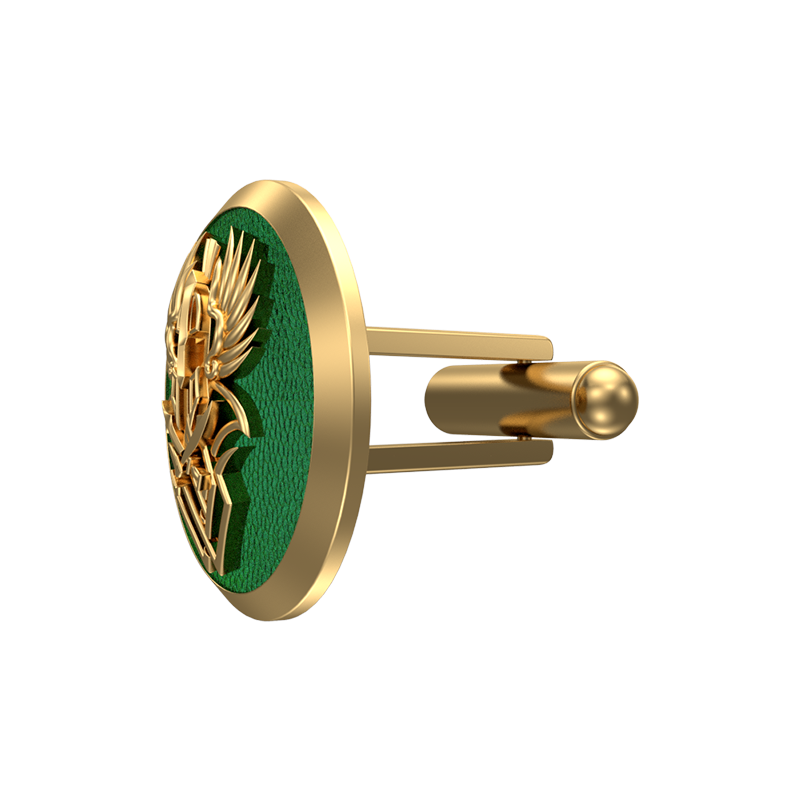 Warrior, Edgy Cufflink Set with 18kt Gold & Black Ruthenium Plating on Brass.