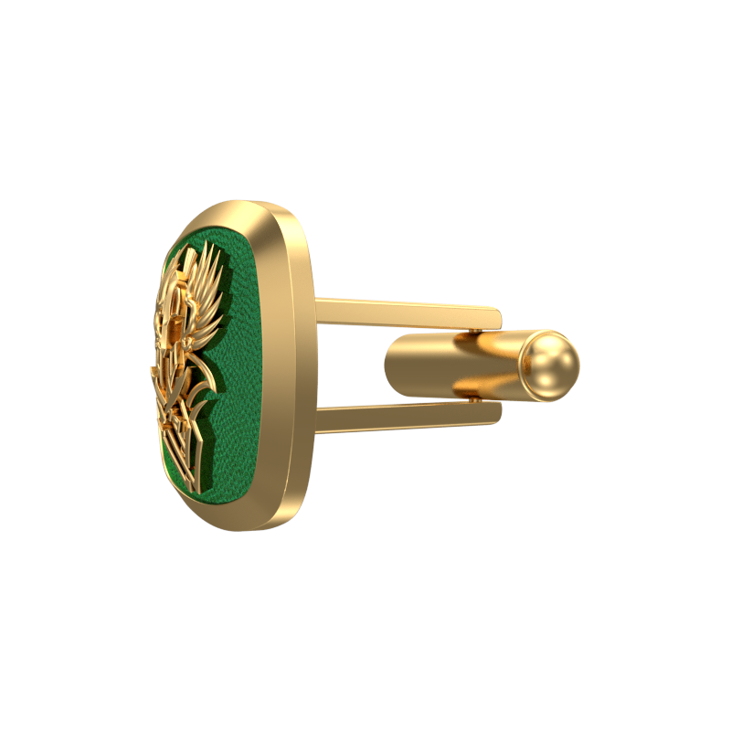 Warrior, Edgy Cufflink Set with 18kt Gold & Black Ruthenium Plating on Brass.
