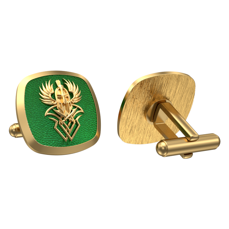 Warrior, Edgy Cufflink Set with 18kt Gold & Black Ruthenium Plating on Brass.