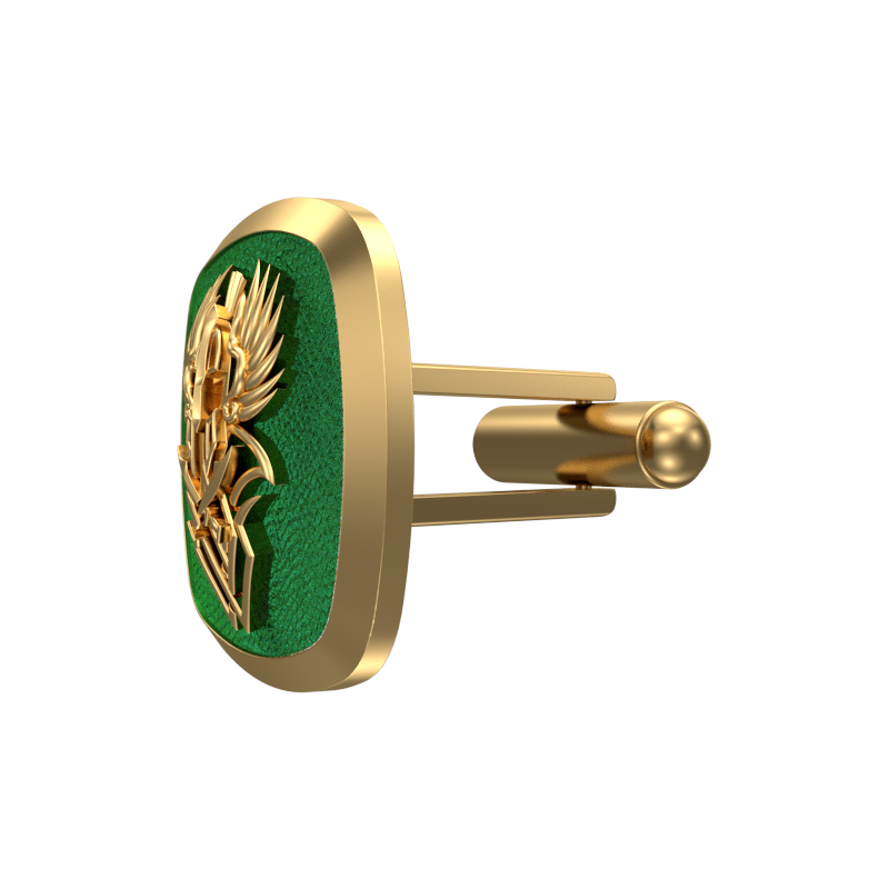 Warrior, Edgy Cufflink Set with 18kt Gold & Black Ruthenium Plating on Brass.