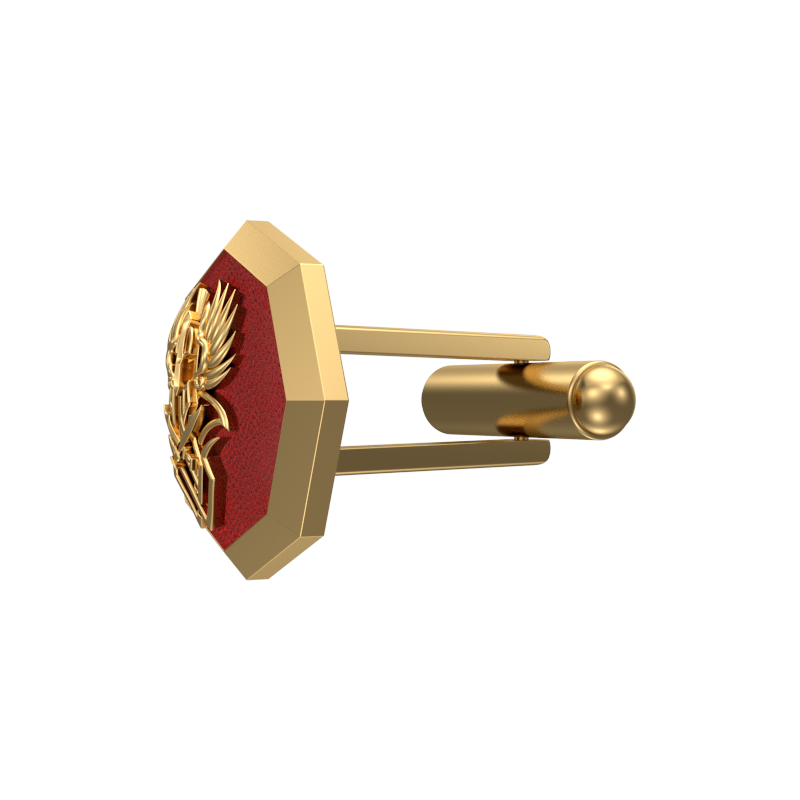 Warrior, Edgy Cufflink Set with 18kt Gold & Black Ruthenium Plating on Brass.
