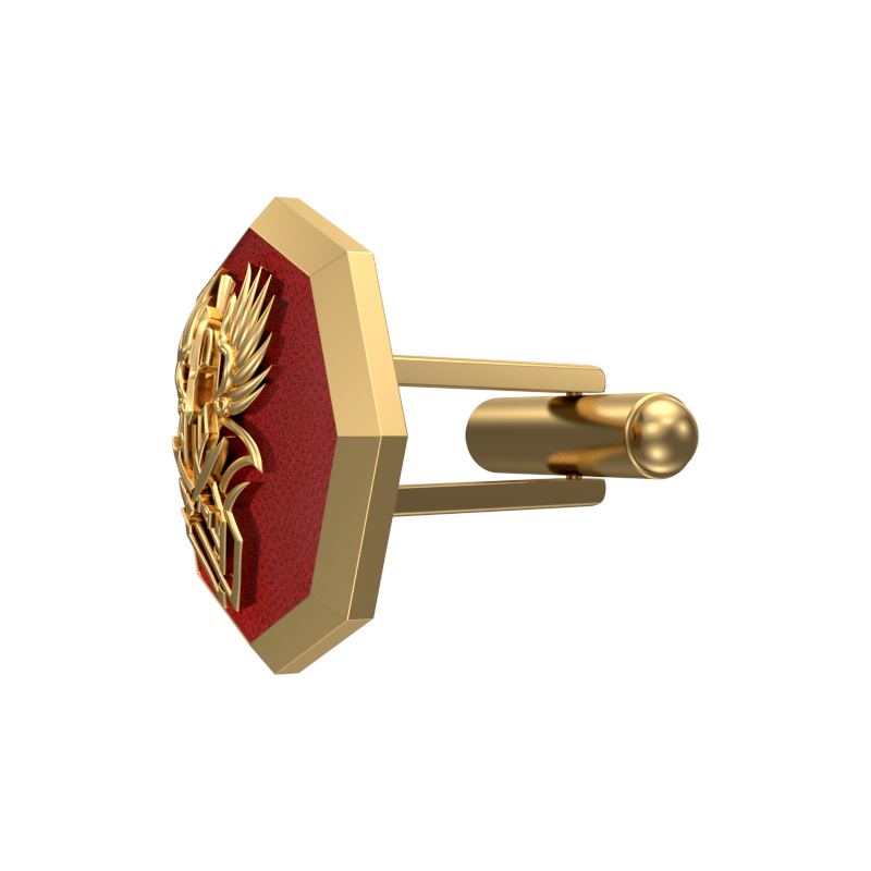 Warrior, Edgy Cufflink Set with 18kt Gold & Black Ruthenium Plating on Brass.