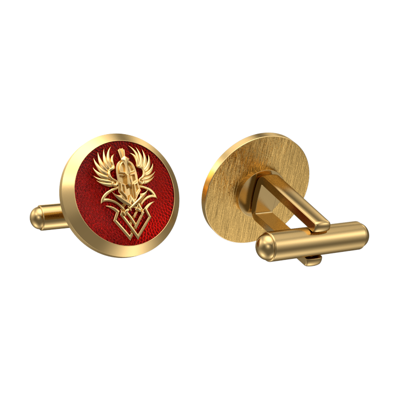 Warrior, Edgy Cufflink Set with 18kt Gold & Black Ruthenium Plating on Brass.