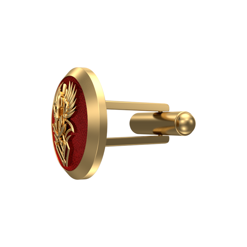 Warrior, Edgy Cufflink Set with 18kt Gold & Black Ruthenium Plating on Brass.
