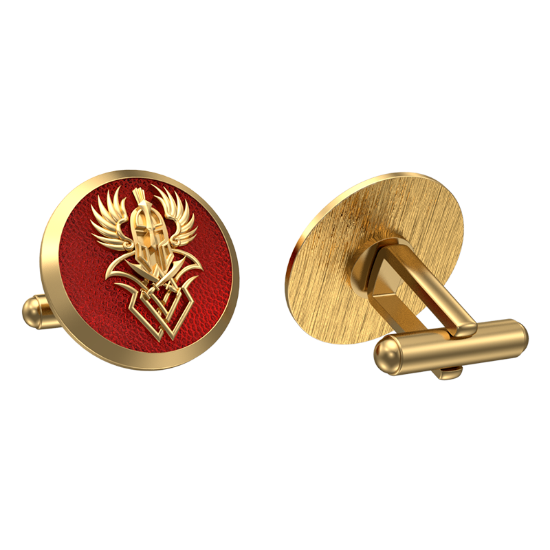 Warrior, Edgy Cufflink Set with 18kt Gold & Black Ruthenium Plating on Brass.