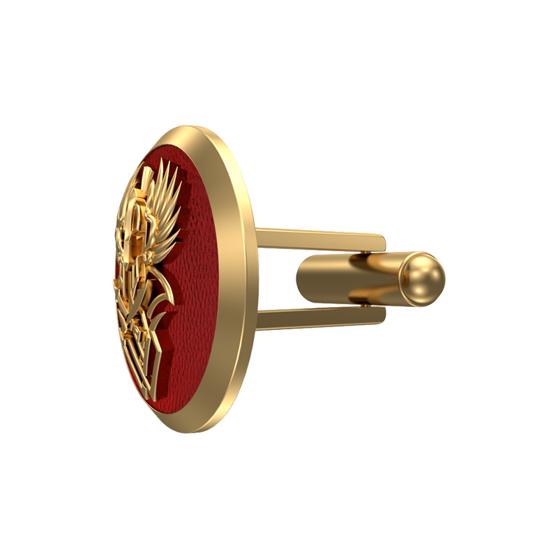 Warrior, Edgy Cufflink Set with 18kt Gold & Black Ruthenium Plating on Brass.