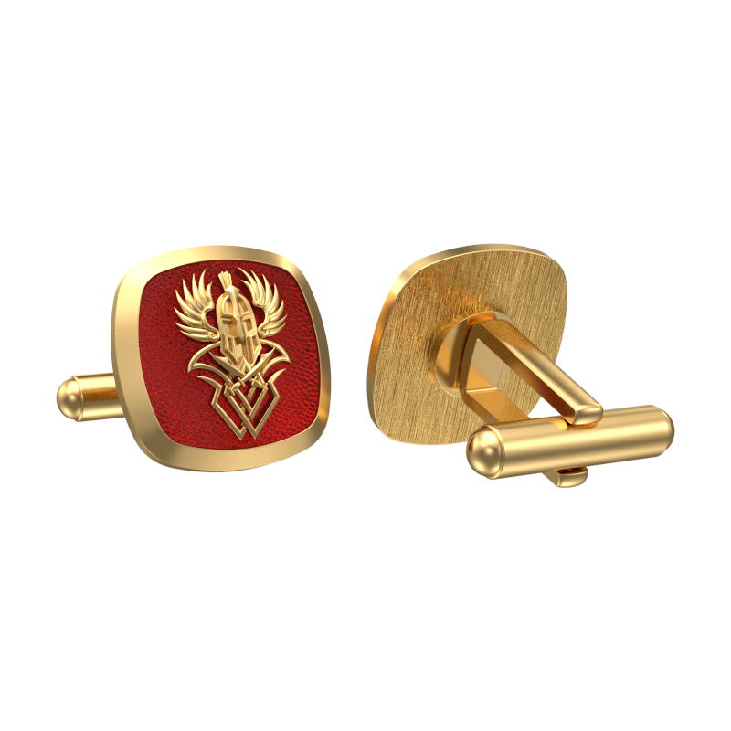 Warrior, Edgy Cufflink Set with 18kt Gold & Black Ruthenium Plating on Brass.