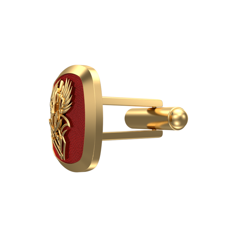 Warrior, Edgy Cufflink Set with 18kt Gold & Black Ruthenium Plating on Brass.