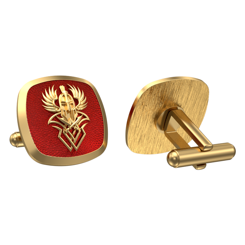 Warrior, Edgy Cufflink Set with 18kt Gold & Black Ruthenium Plating on Brass.