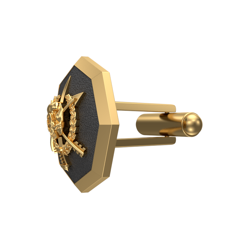 Pirate, Edgy Cufflink Set with 18kt Gold & Black Ruthenium Plating on Brass.