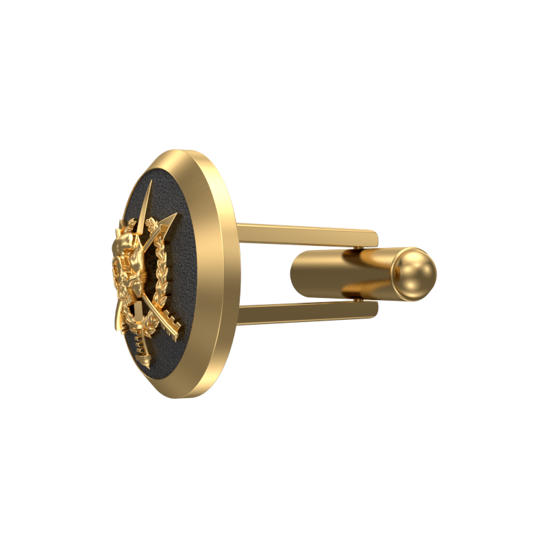 Pirate, Edgy Cufflink Set with 18kt Gold & Black Ruthenium Plating on Brass.