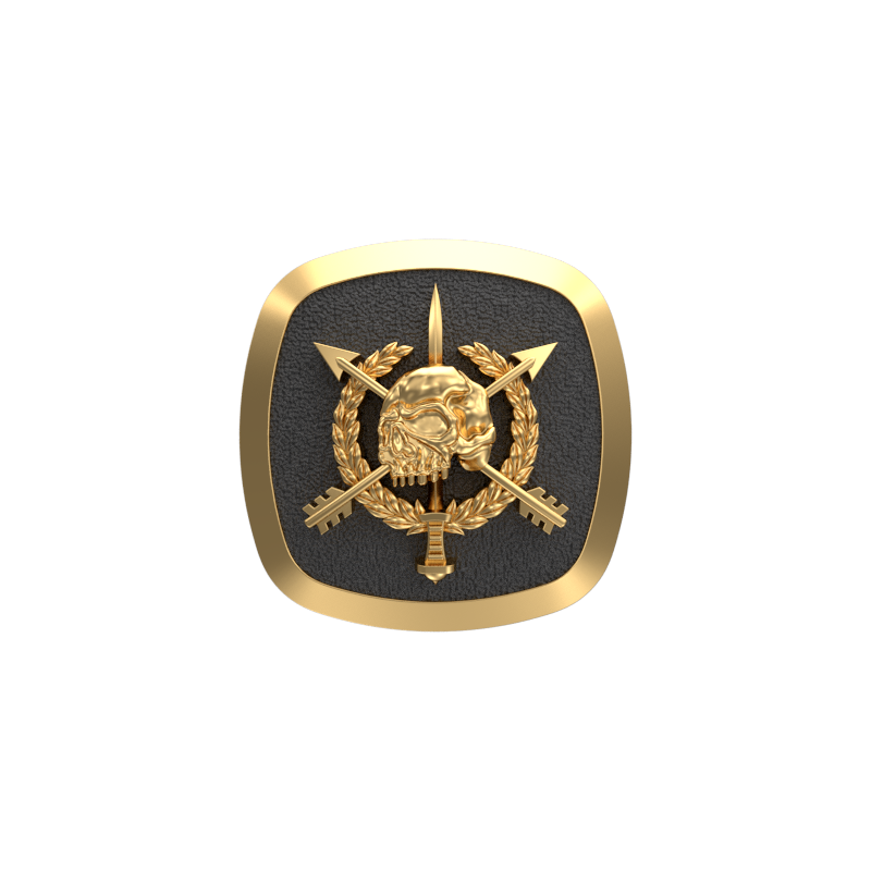 Pirate, Edgy Cufflink Set with 18kt Gold & Black Ruthenium Plating on Brass.