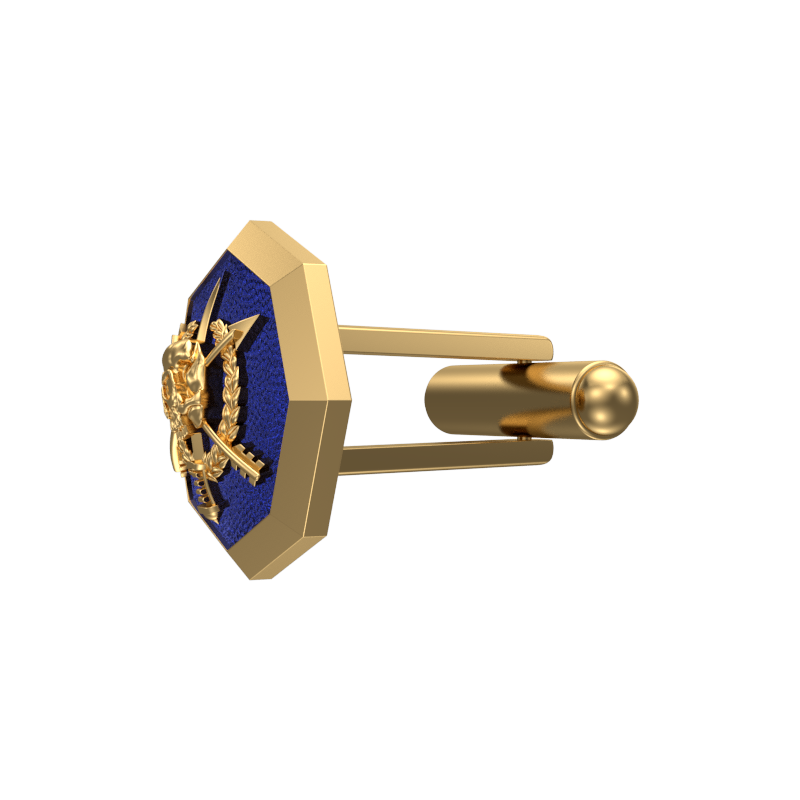 Pirate, Edgy Cufflink Set with 18kt Gold & Black Ruthenium Plating on Brass.