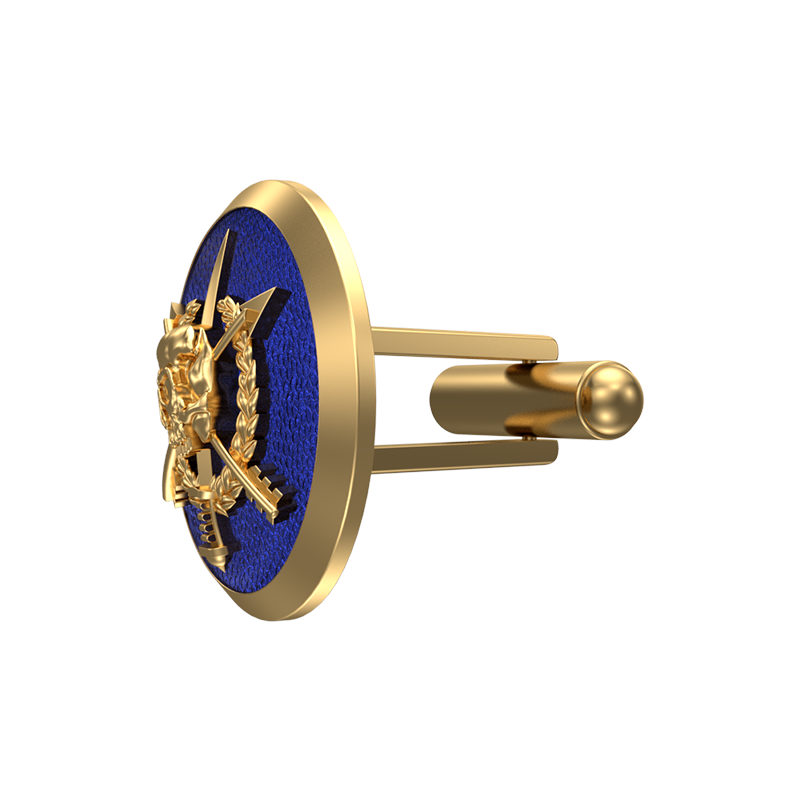 Pirate, Edgy Cufflink Set with 18kt Gold & Black Ruthenium Plating on Brass.