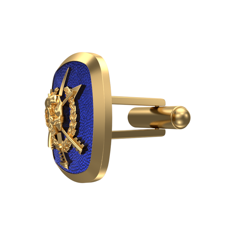 Pirate, Edgy Cufflink Set with 18kt Gold & Black Ruthenium Plating on Brass.