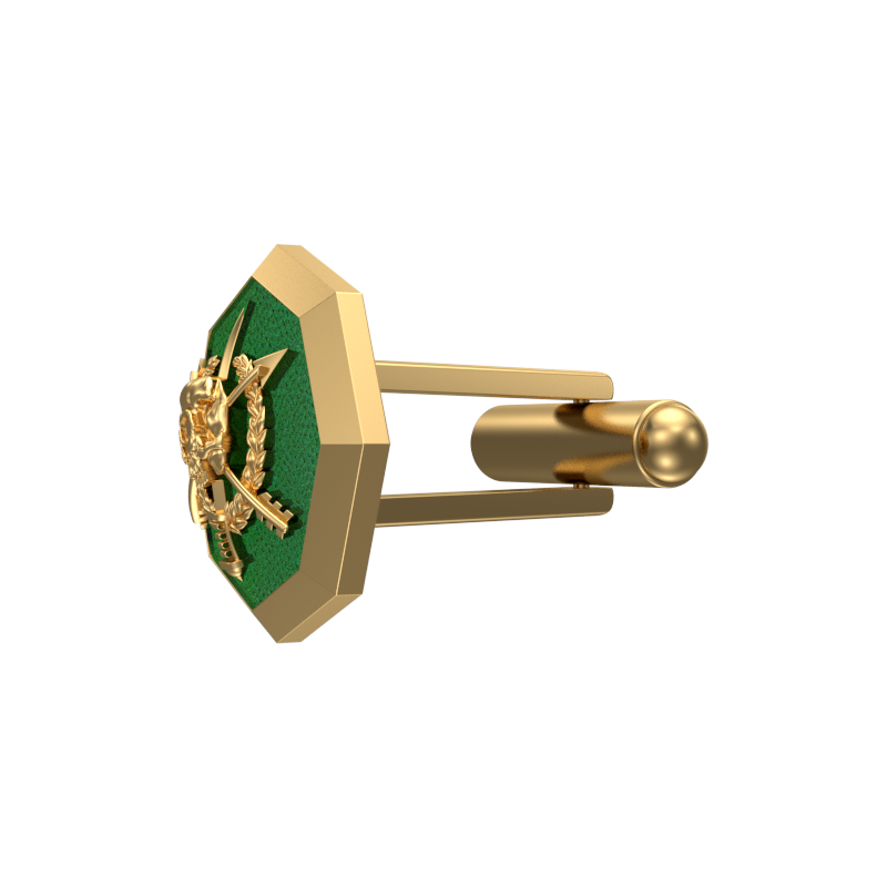 Pirate, Edgy Cufflink Set with 18kt Gold & Black Ruthenium Plating on Brass.