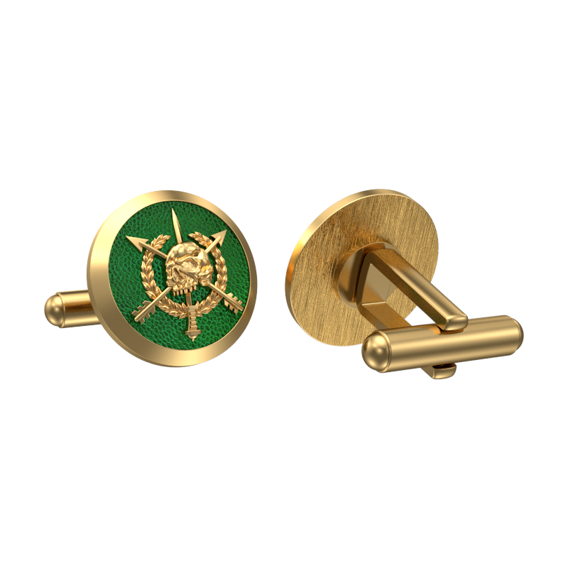 Pirate, Edgy Cufflink Set with 18kt Gold & Black Ruthenium Plating on Brass.