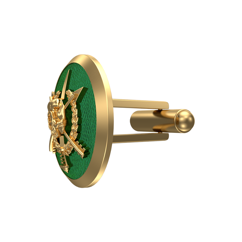 Pirate, Edgy Cufflink Set with 18kt Gold & Black Ruthenium Plating on Brass.