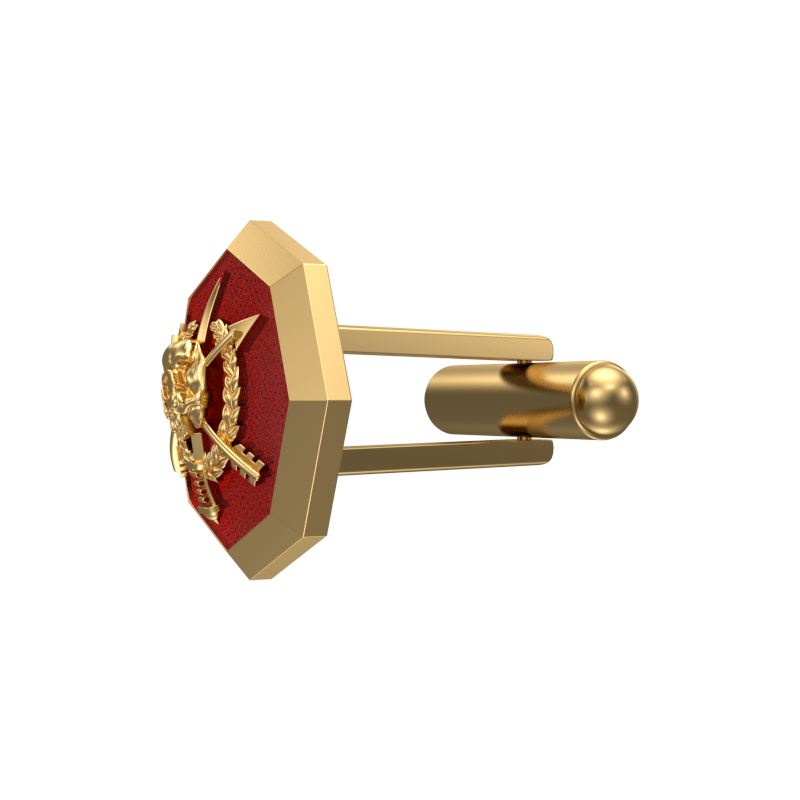 Pirate, Edgy Cufflink Set with 18kt Gold & Black Ruthenium Plating on Brass.