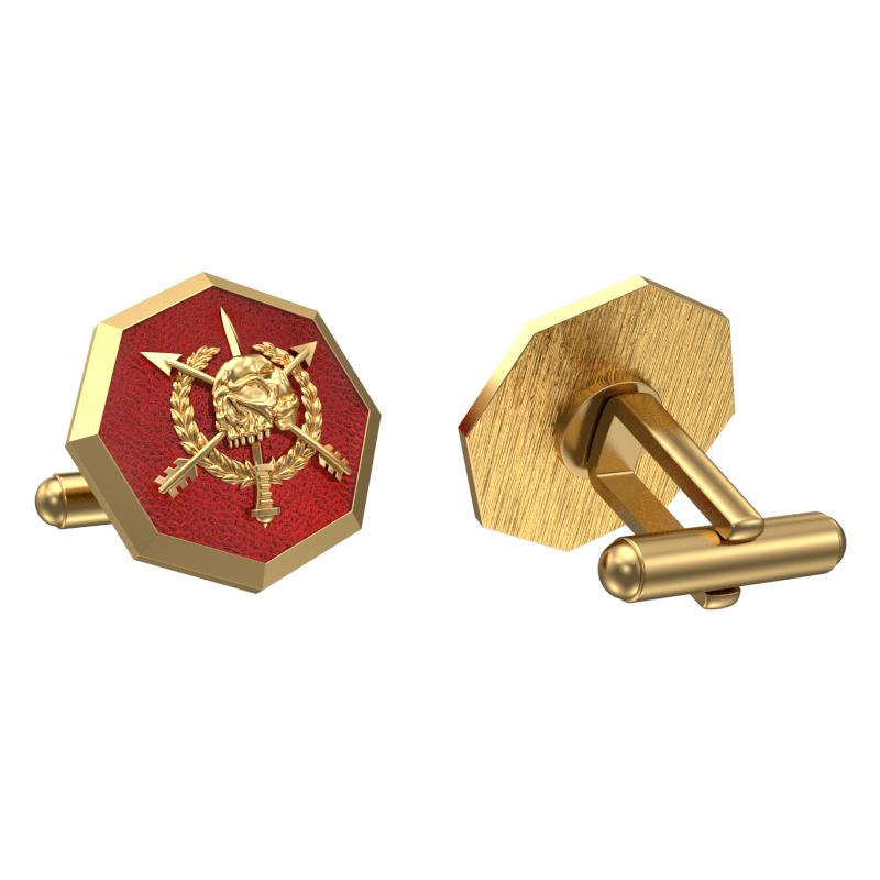 Pirate, Edgy Cufflink Set with 18kt Gold & Black Ruthenium Plating on Brass.
