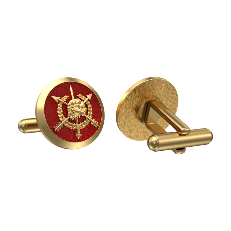 Pirate, Edgy Cufflink Set with 18kt Gold & Black Ruthenium Plating on Brass.
