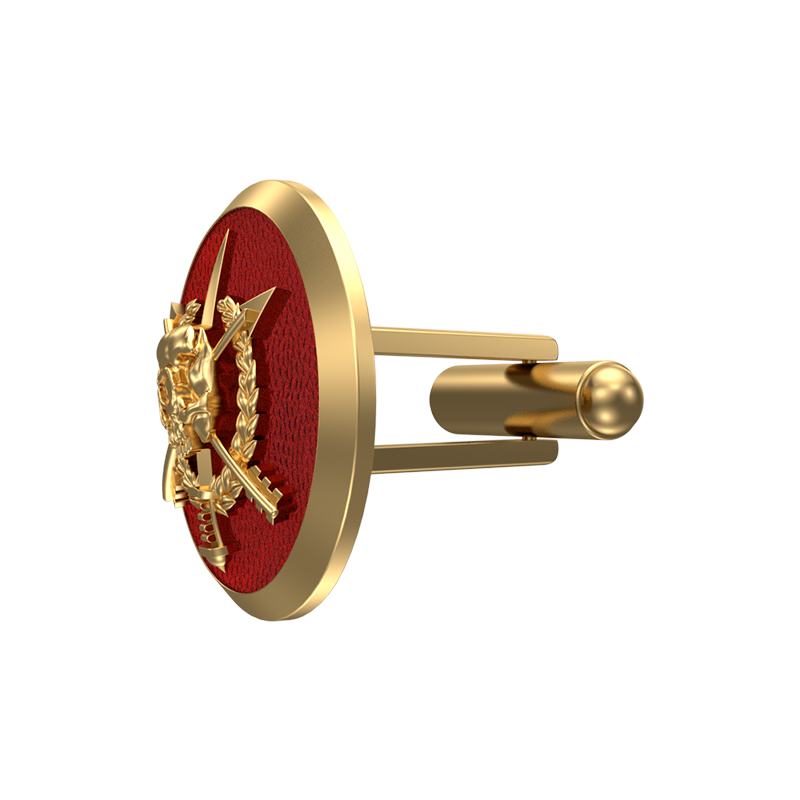 Pirate, Edgy Cufflink Set with 18kt Gold & Black Ruthenium Plating on Brass.