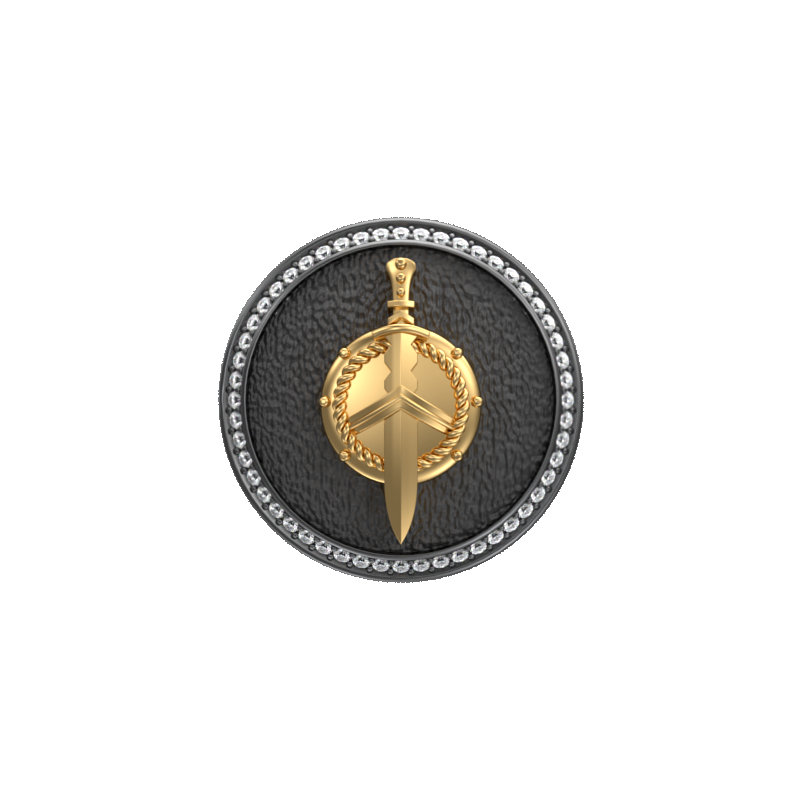 Honour Luxe, Edgy Cufflink Set with CZ Diamonds, 18kt Gold & Black Ruthenium Plating on Brass.