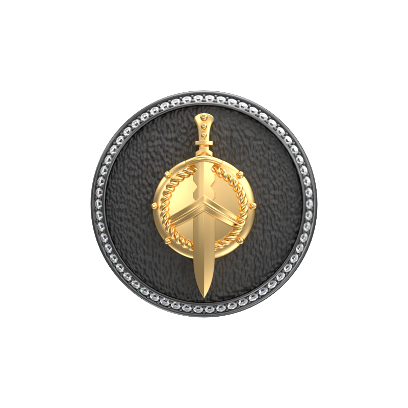 Honour Luxe, Edgy Cufflink Set with CZ Diamonds, 18kt Gold & Black Ruthenium Plating on Brass.